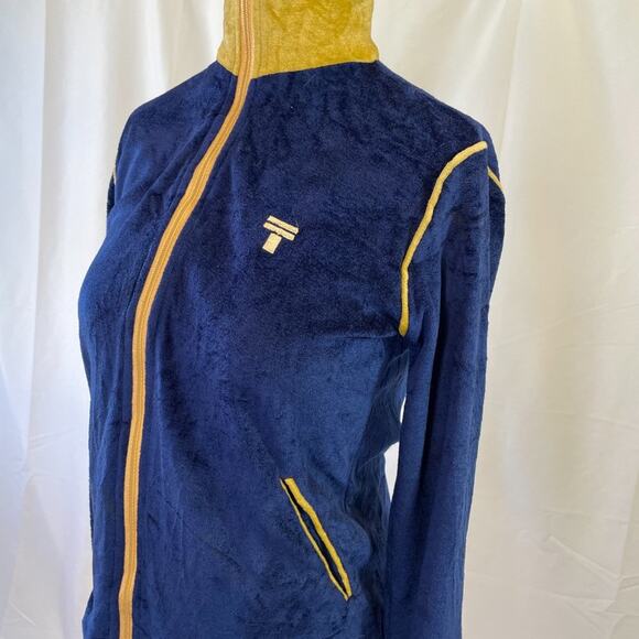 Vintage 60s Tony Trabert Blue Velour Tennis Jacket Small Made in USA Sportswear - Picture 16 of 16